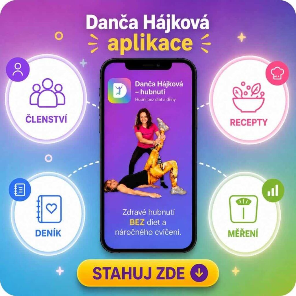 Aplikace Danča Hájková členství zdravé recepty hubnutí deník
